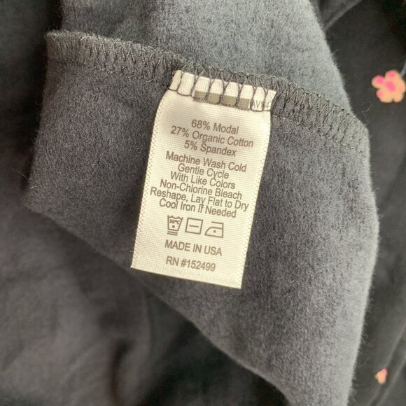 Amour Vert Ebele Floral Printed Luxe Fleece Sweatshirt Top Black Size XL NWT - Picture 8 of 8